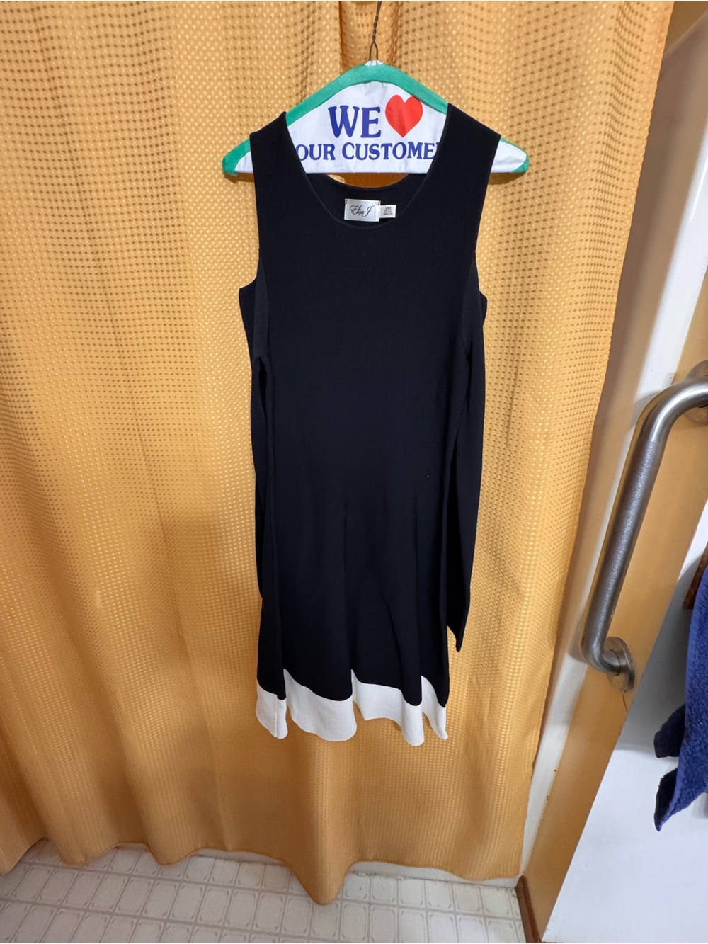 Black and White Cold Shoulder long sleeve A-Line Dress